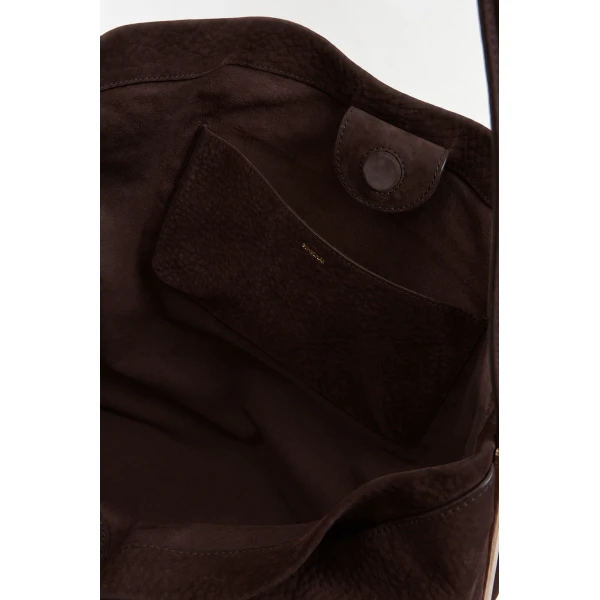 Wynn Nubuck Leather Bucket Bag in Marrone - Image 5