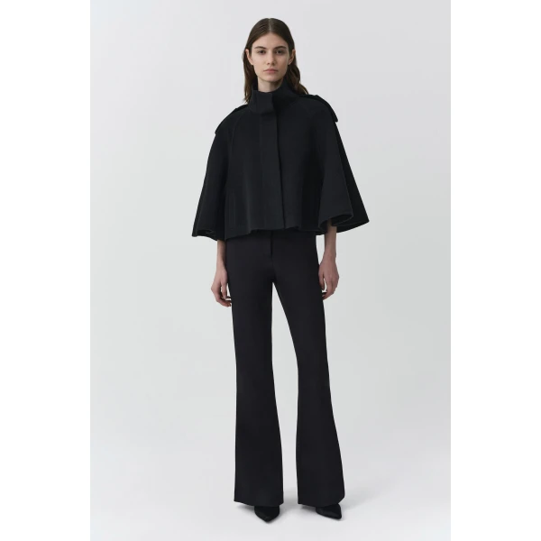 SIMKHAI Yara Wool Cape Jacket in Black