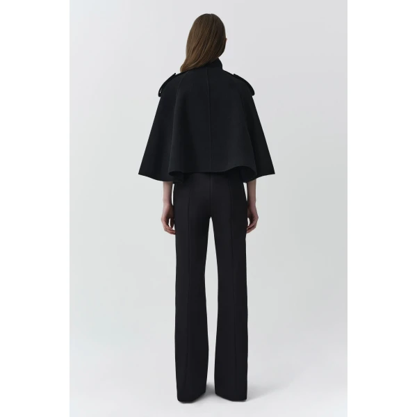 SIMKHAI Yara Wool Cape Jacket in Black