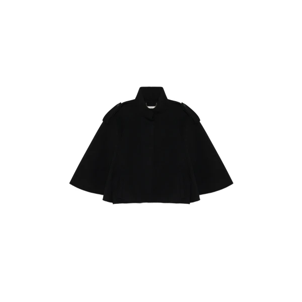 Yara Wool Cape Jacket in Black