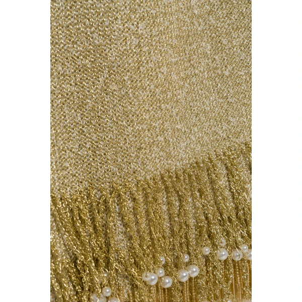 Zeni Pearl Fringe Skirt in Gold - Image 6
