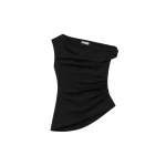 SIMKHAI Zerra Draped Top in Black