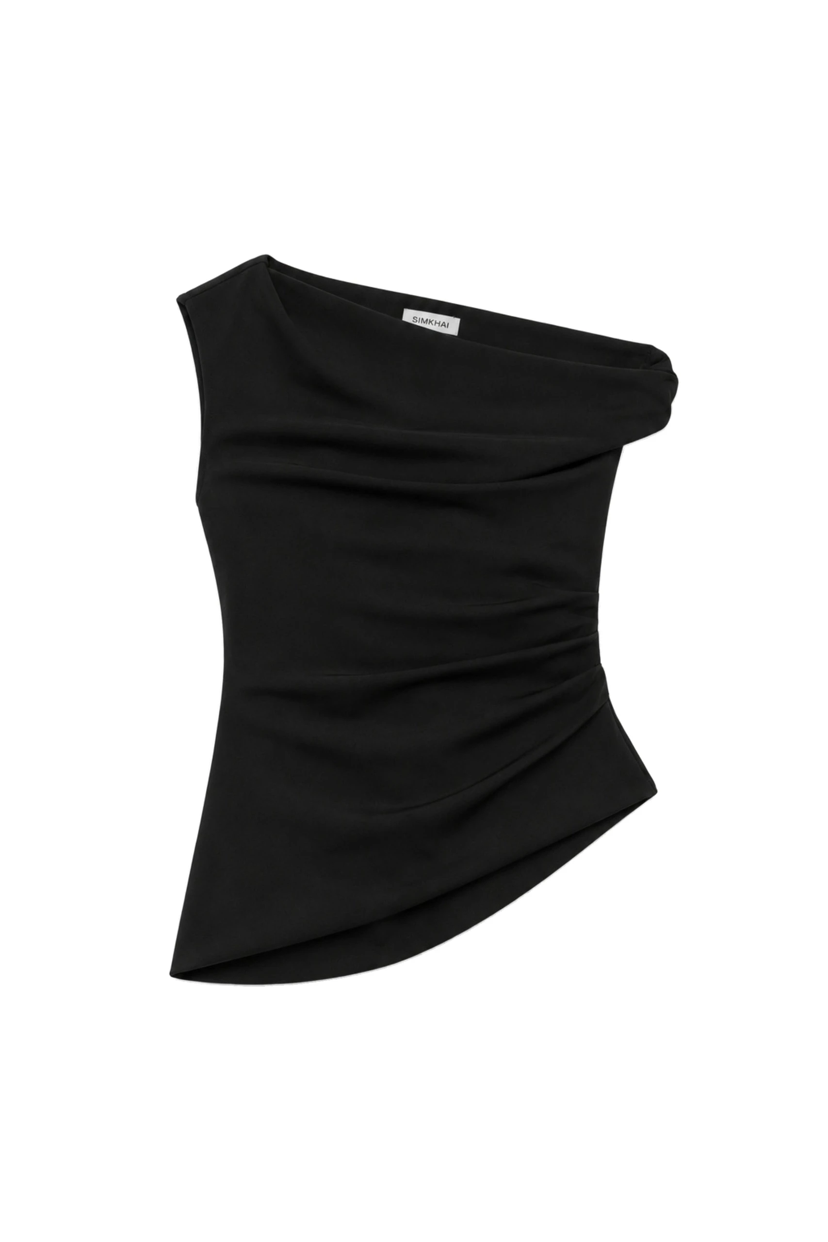 SIMKHAI Zerra Draped Top in Black SIMKHAI Zerra Draped Top in Black