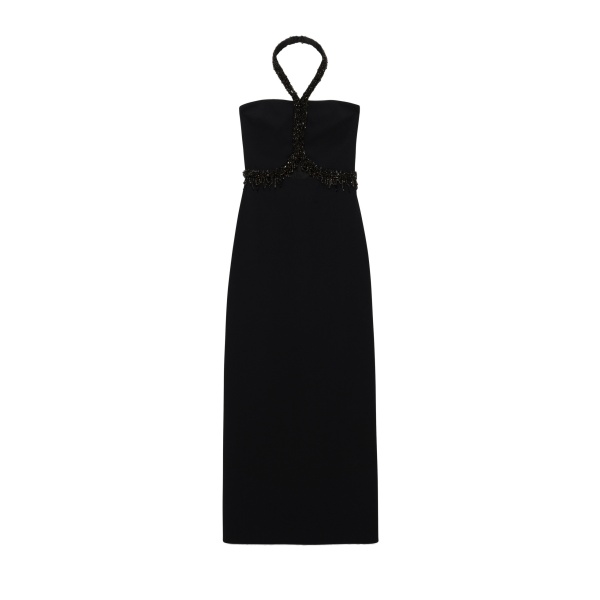 SIMKHAI Zoriel Embellished Halter Gown in Black
