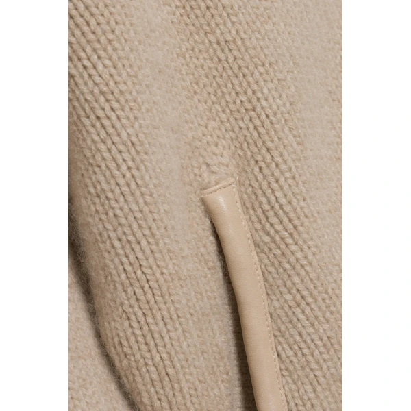 Zorina Wool Cashmere Cardigan in Taupe - Image 5