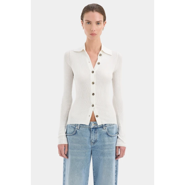 SIR the Label Aela Cardigan in Ivory | Cardigan | Coveti