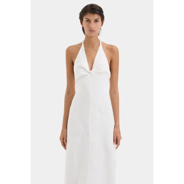 SIR the Label Alessandra Midi Dress in Ivory | Midi Dresses | Coveti