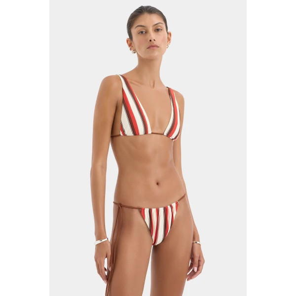 SIR the Label Alva Halter Triangle Top in Laila Stripe | Bikini | Coveti