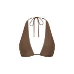 SIR the Label Amado Halter Triangle Top in Mocha | Bikini | Coveti