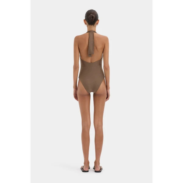 SIR the Label Amado Tie One Piece in Mocha | Swimsuits | Coveti