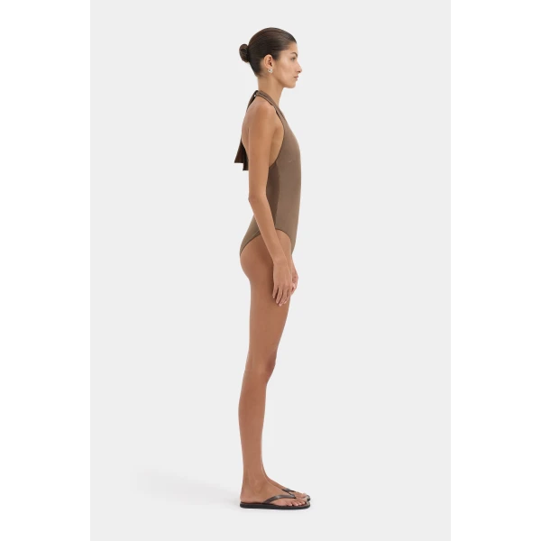 SIR the Label Amado Tie One Piece in Mocha | Swimsuits | Coveti