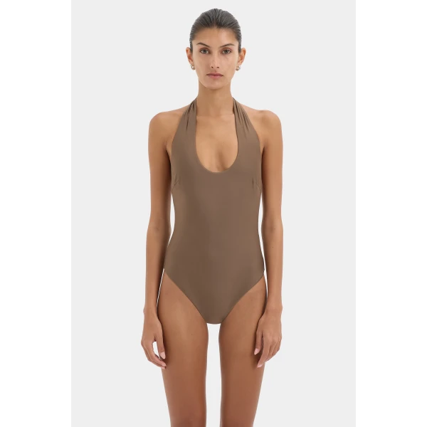 SIR the Label Amado Tie One Piece in Mocha | Swimsuits | Coveti