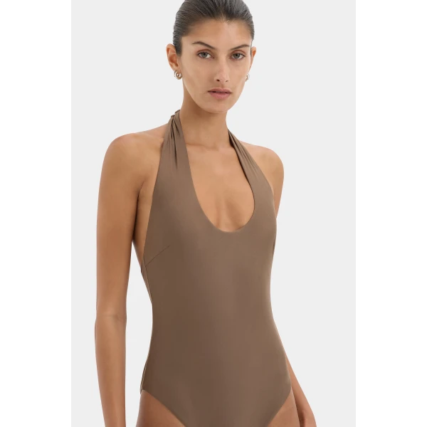 SIR the Label Amado Tie One Piece in Mocha | Swimsuits | Coveti