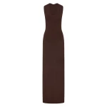 SIR the Label Apolline Maxi Dress in Dark Chocolate | Maxi Dresses | Coveti