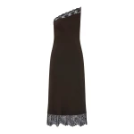 SIR the Label Aries One Shoulder Dress in Bitter Chocolate | Maxi Dresses | Coveti