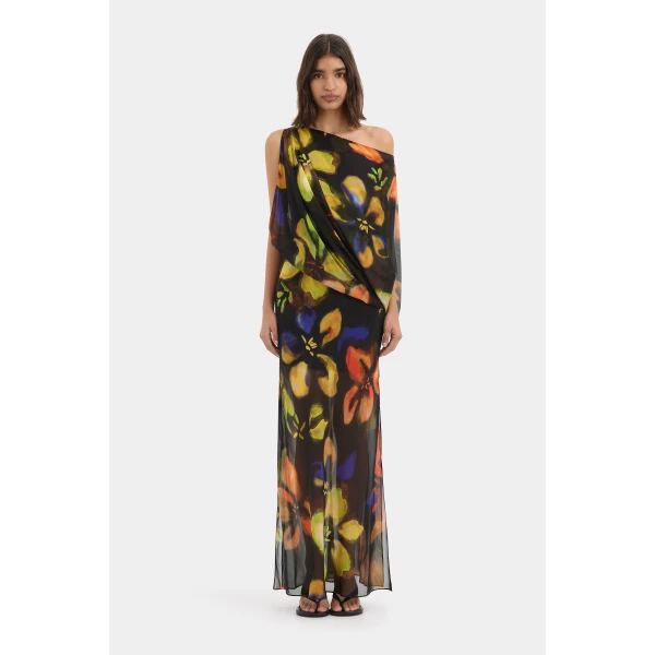 SIR the Label Arisa Maxi Dress in Blur Poppy | Maxi Dresses | Coveti