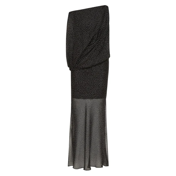 SIR the Label Arisa Maxi Dress in Polka Dot Nero | Maxi Dresses | Coveti