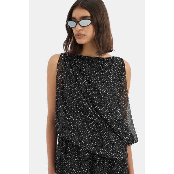 SIR the Label Arisa Mini Dress in Polka Dot Nero | Mini Dresses | Coveti