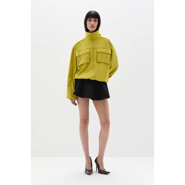 SIR the Label Arla Bomber Jacket in Chartreuse | Jackets | Coveti