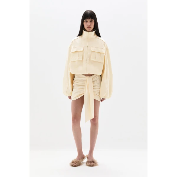 SIR the Label Arla Bomber Jacket in Cream | Jackets | Coveti