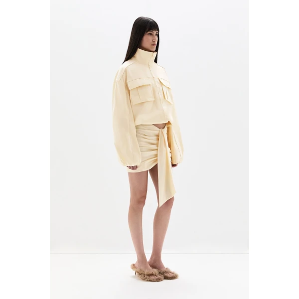 SIR the Label Arla Bomber Jacket in Cream | Jackets | Coveti