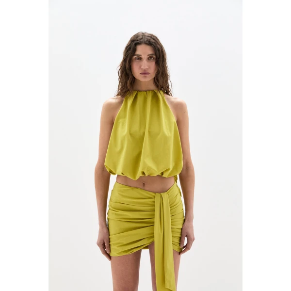 SIR the Label Arla Bubble Top in Chartreuse | Tops | Coveti