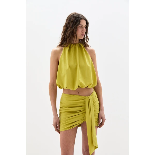 SIR the Label Arla Bubble Top in Chartreuse | Tops | Coveti