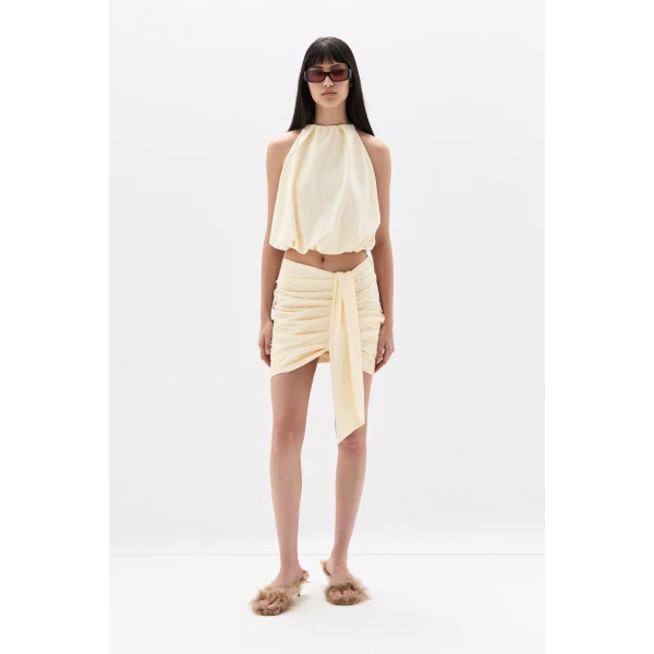 SIR the Label Arla Bubble Top in Cream | Tops | Coveti