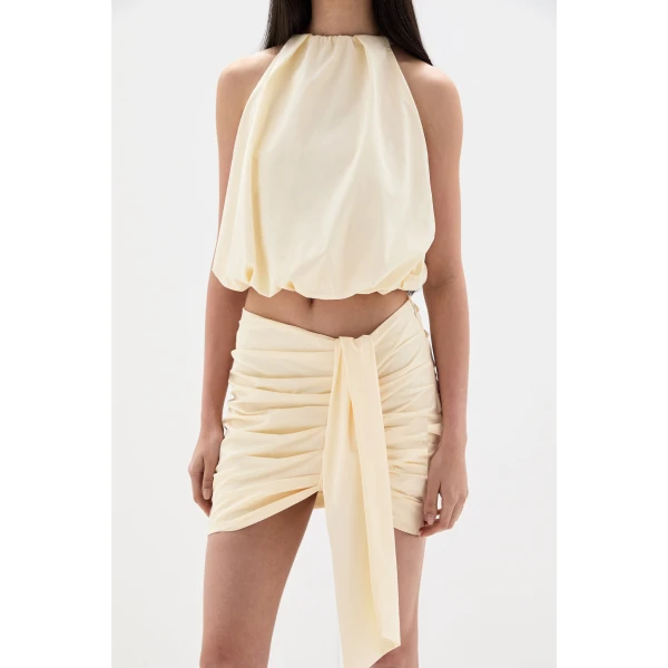 SIR the Label Arla Bubble Top in Cream | Tops | Coveti