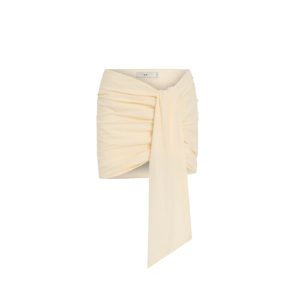 SIR the Label Arla Gathered Mini Skirt in Cream | Mini Skirts | Coveti