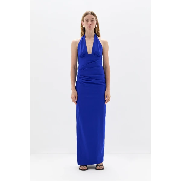SIR the Label Arla Halter Gown in Cobalt | Evening Gowns | Coveti