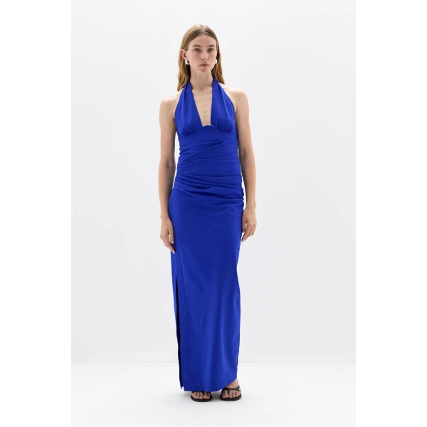 SIR the Label Arla Halter Gown in Cobalt | Evening Gowns | Coveti