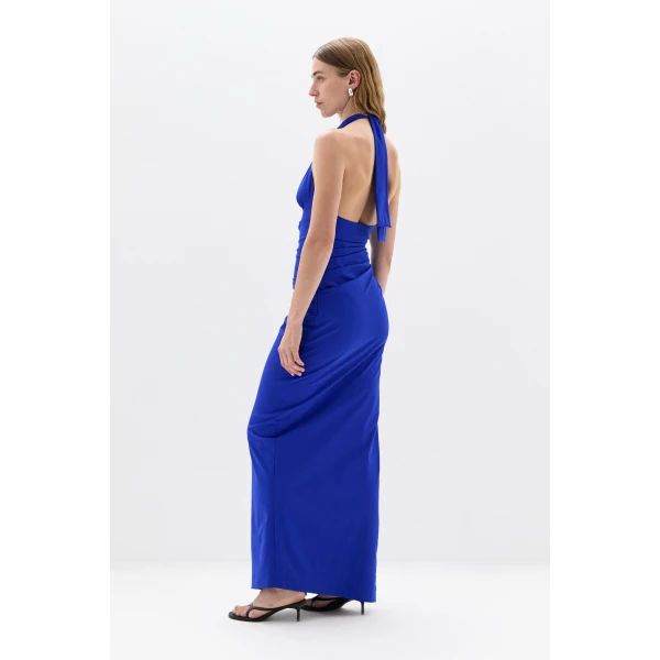 SIR the Label Arla Halter Gown in Cobalt | Evening Gowns | Coveti