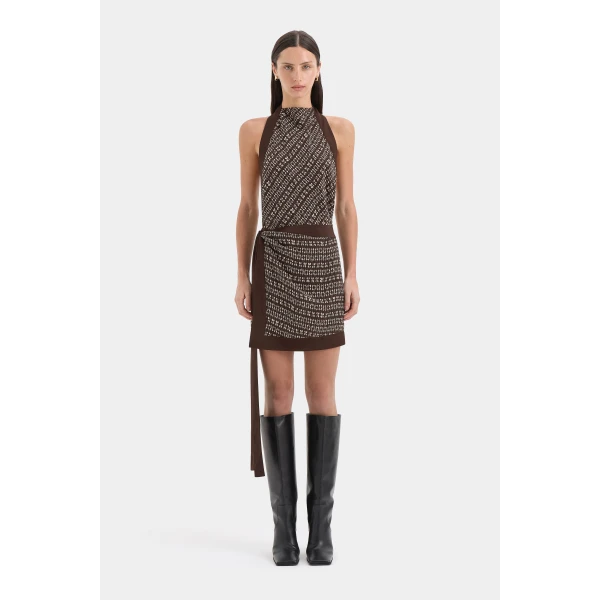 SIR the Label Astrid Open Back Mini Dress in Tisso Plum | Mini Dresses | Coveti