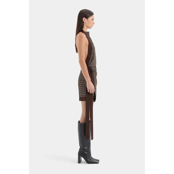 SIR the Label Astrid Open Back Mini Dress in Tisso Plum | Mini Dresses | Coveti