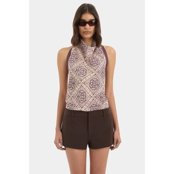 SIR the Label Astrine Mini Short in Coffee | Shorts | Coveti