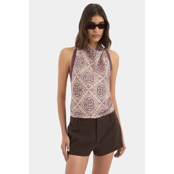 SIR the Label Astrine Mini Short in Coffee | Shorts | Coveti