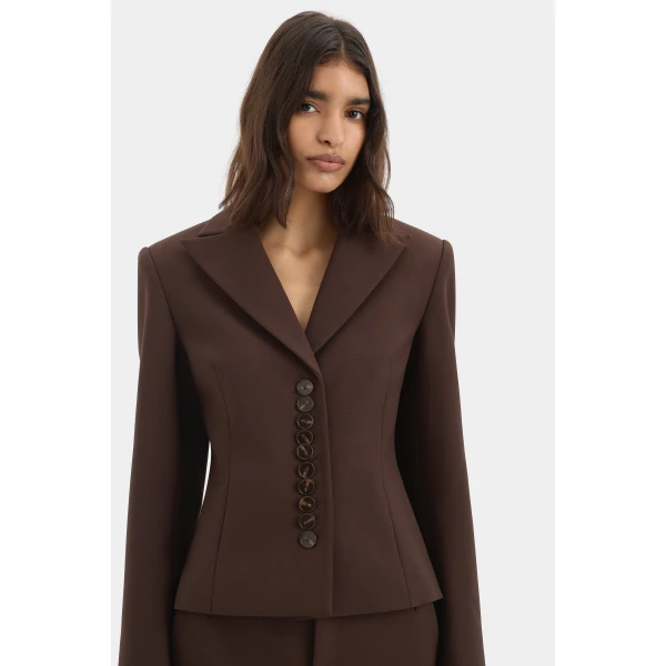 SIR the Label Astrine Tailored Blazer in Coffee | Blazers | Coveti