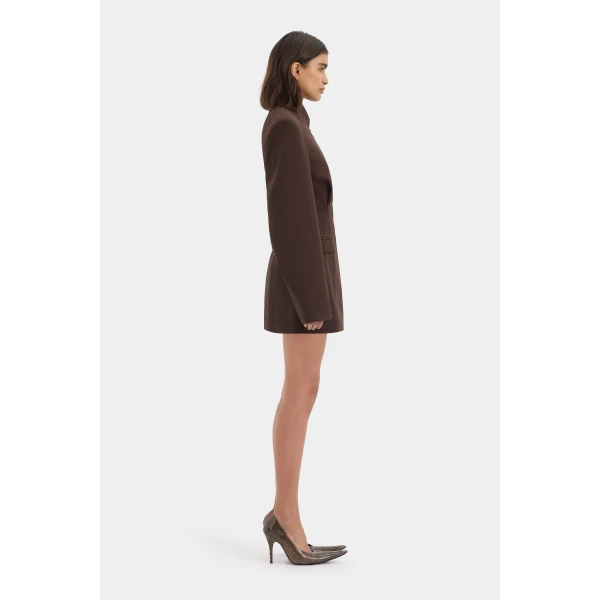 SIR the Label Astrine Tailored Mini Dress in Coffee | Mini Dresses | Coveti