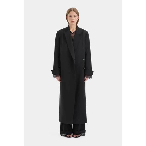 SIR the Label Axel Coat in Black | Wool Coat | Coveti