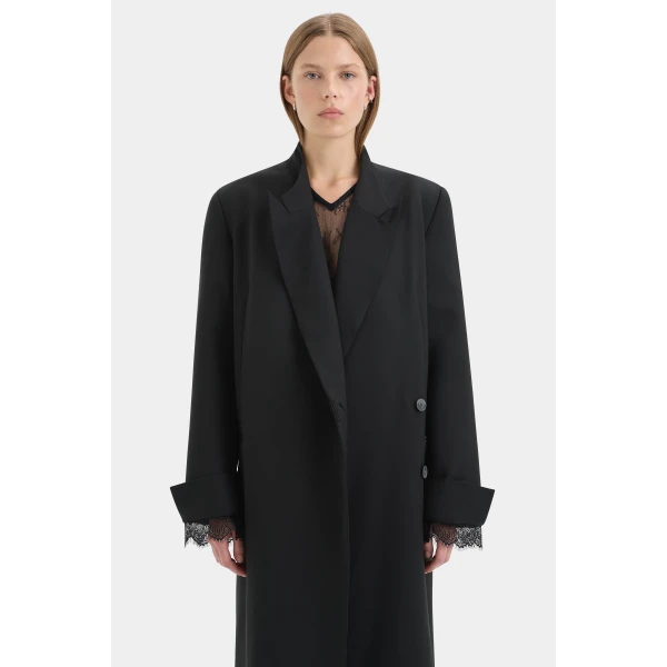 SIR the Label Axel Coat in Black | Wool Coat | Coveti