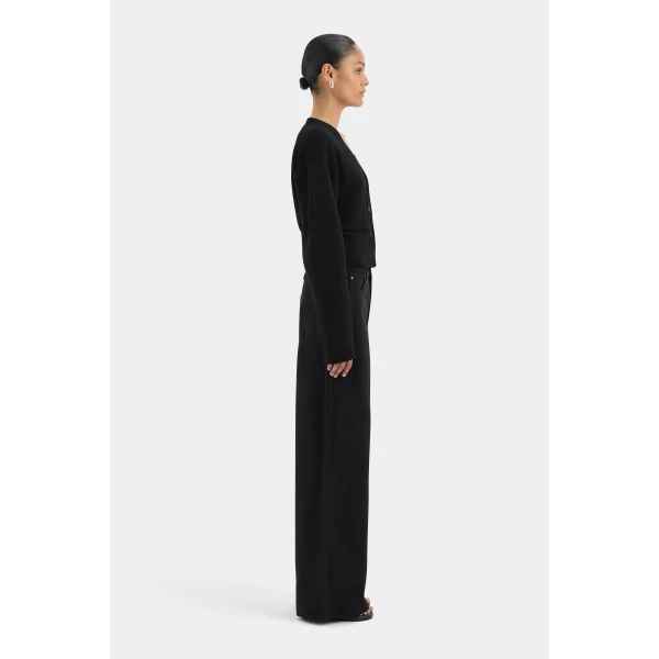 SIR the Label Ayana Gathered Cardigan in Black | Cardigan | Coveti