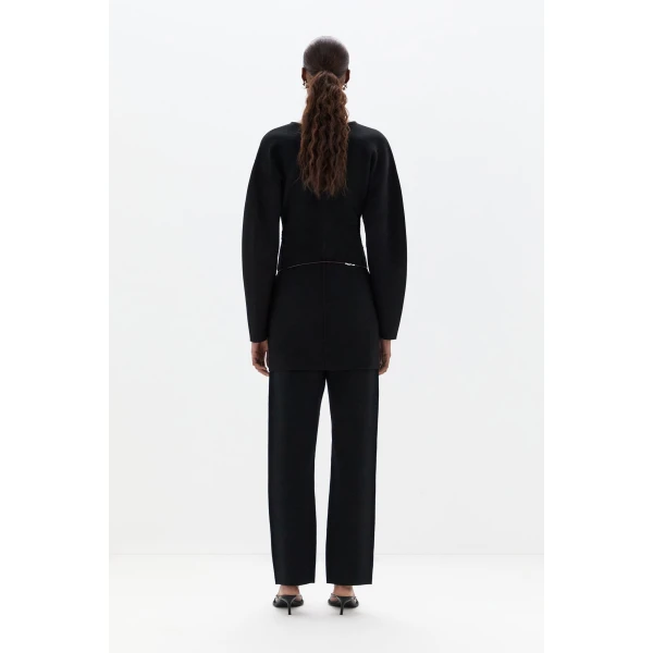 SIR the Label Ayana Knit Flared Pant in Black | Wide leg pants | Coveti