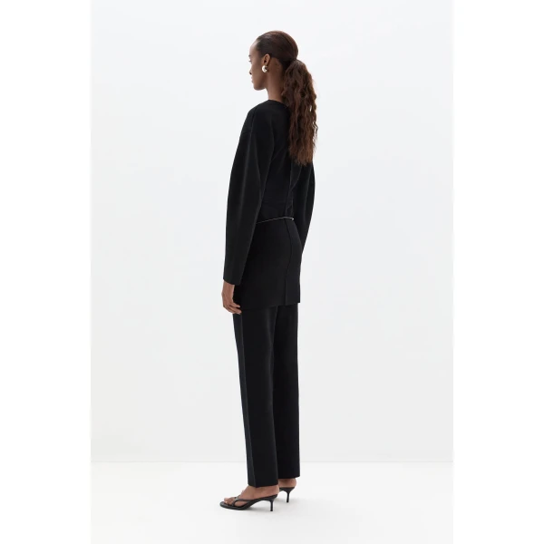 SIR the Label Ayana Knit Flared Pant in Black | Wide leg pants | Coveti