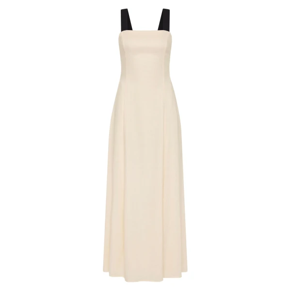 Ayla Tie Back Maxi Dress in Bone