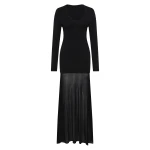 SIR the Label Aylu Long Sleeve Maxi Dress in Black | Maxi Dresses | Coveti