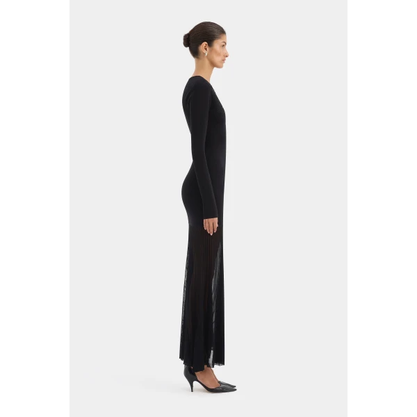 SIR the Label Aylu Long Sleeve Maxi Dress in Black | Maxi Dresses | Coveti