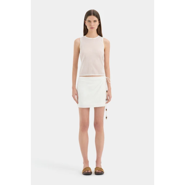 SIR the Label Azura Mini Skirt in Ivory | Mini Skirts | Coveti
