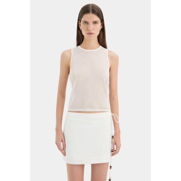 SIR the Label Azura Mini Skirt in Ivory | Mini Skirts | Coveti