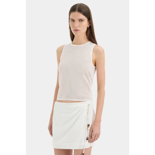 SIR the Label Azura Mini Skirt in Ivory | Mini Skirts | Coveti